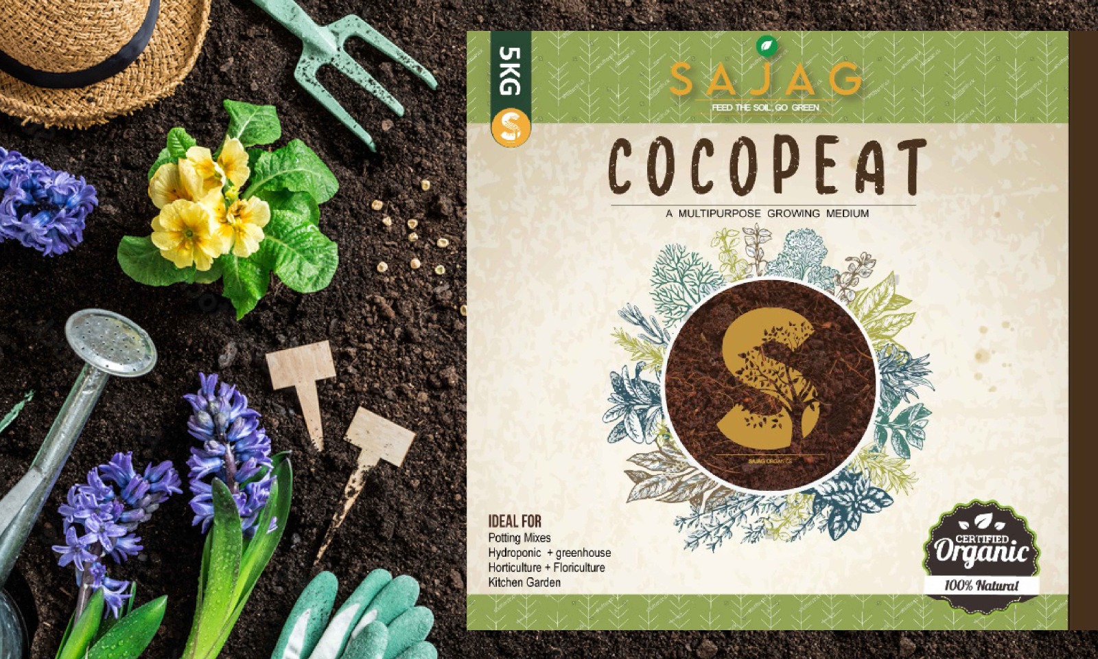 sajag organics product designing video background